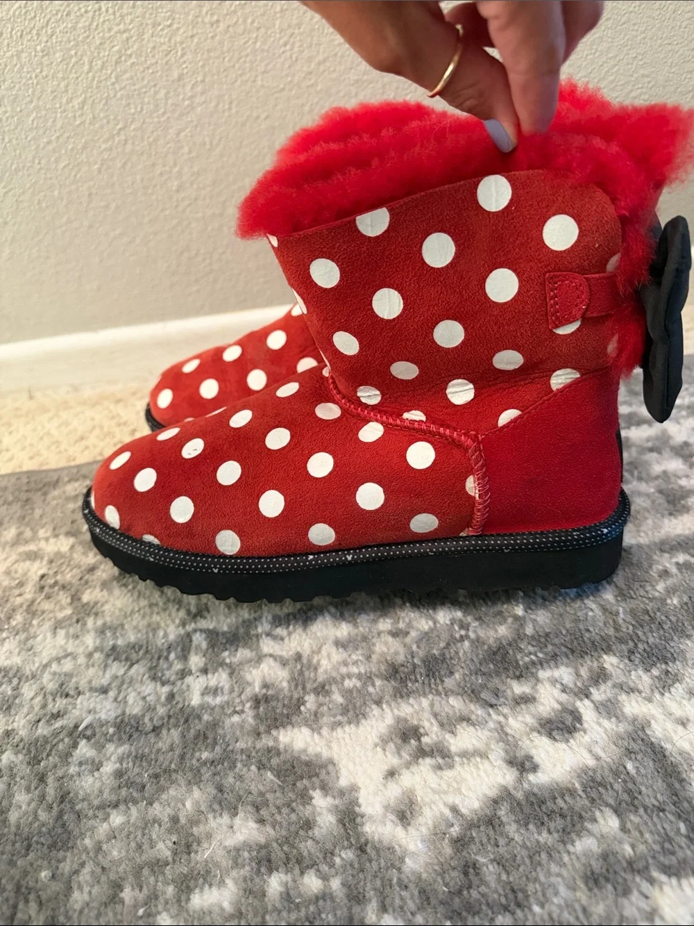 Red Polka Dot Minnie Mouse Uggs